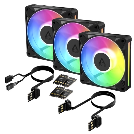 ARCTIC BioniX P12 A-RGB - 3 Pack 120 mm PWM Fan with Daisy Chain Image