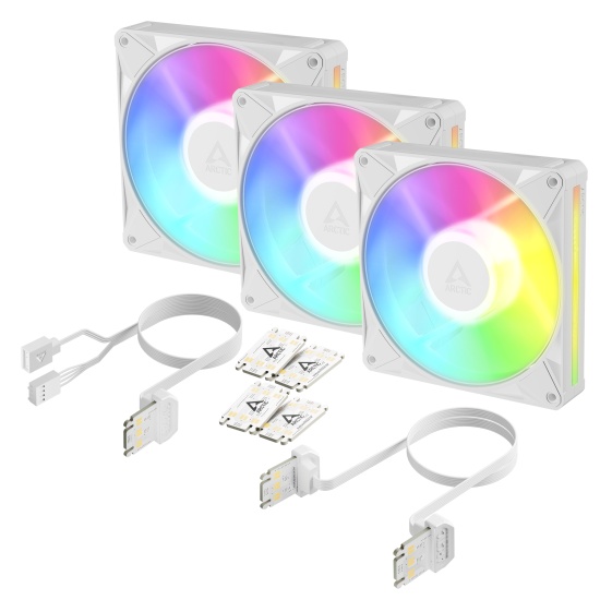 ARCTIC BioniX P14 A-RGB (White) – 3 Pack 140 mm PWM Fan with Daisy Chain Image