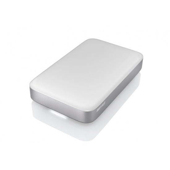 2TB Buffalo MiniStation Thunderbolt and USB3.0 Portable Hard Drive - Silver/White Image