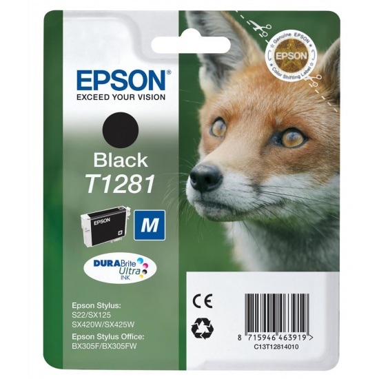 Epson T1281 Single Pack Ink Cartridge Black  Image