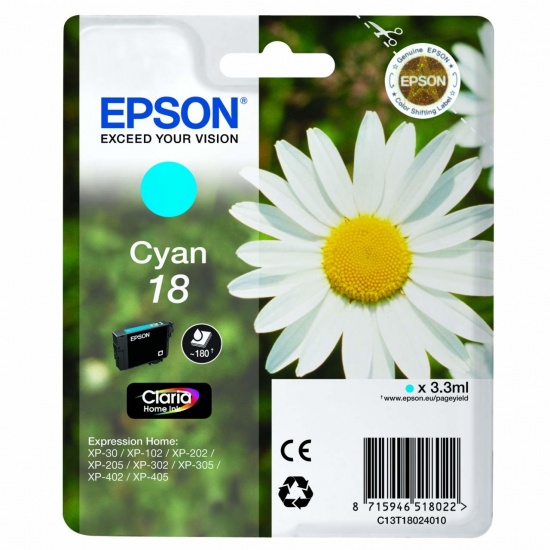 Epson 18 Ink Cartridge Cyan Image