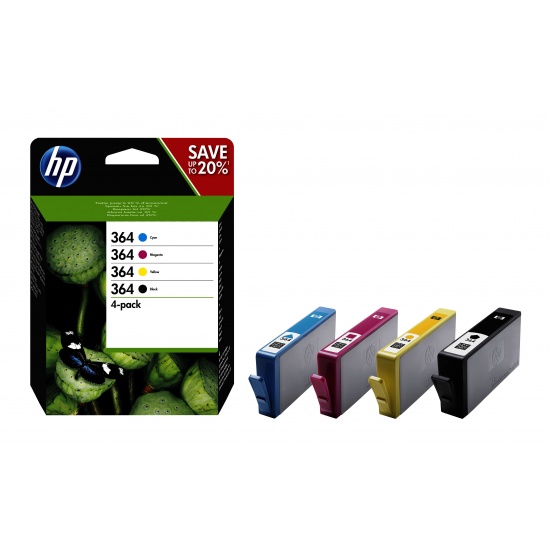 HP 364 Multi-pack Ink Cartridge (Black, Yellow, Cyan, Magenta) Image