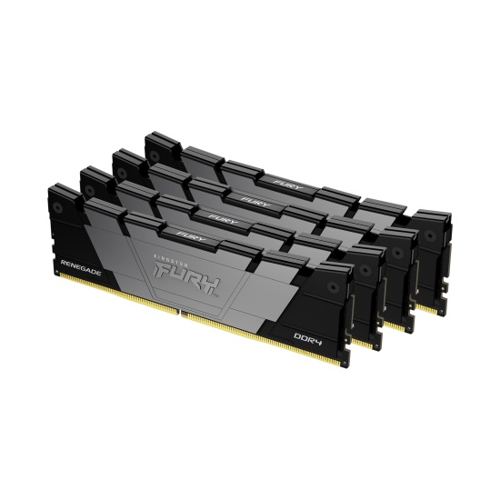 64GB Kingston FURY Renegade DDR4 3600MHz CL16 Quad Channel Kit (4x 16GB) Black Image