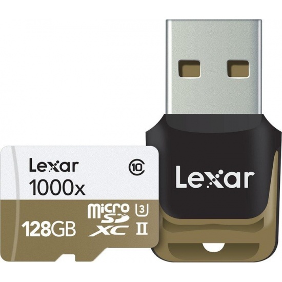 128GB Lexar microSDXC UHS-II 1000x with Reader (Class 10) U3 Image