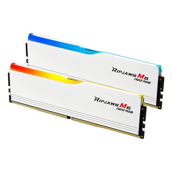 64GB G.Skill Ripjaws M5 Neo RGB DDR5 6000MHz Dual Channel Kit (2x 32GB) CL28 1.40V White Edition Image 64GB G.Skill Ripjaws M5 Neo RGB DDR5 6000MHz Dual Channel Kit (2x 32GB) CL28 1.40V White Edition Image