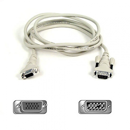 Belkin PRO Series VGA Extension Cable - Male to Female - 25 ft Length Grey Image