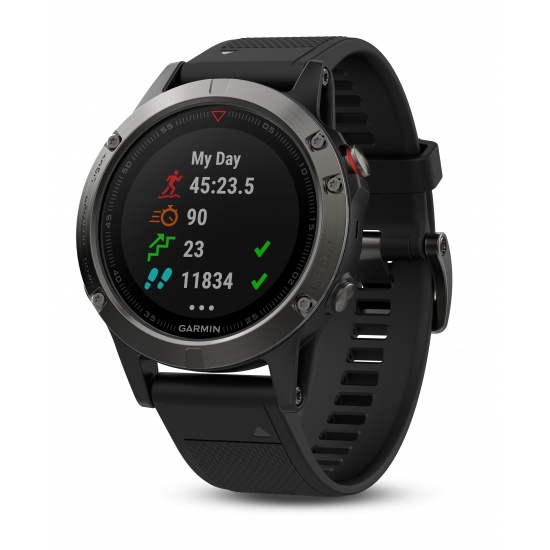 Garmin Fenix 5 Multisport GPS Watch - Slate Gray with Black Band - 010-01688-00 Image