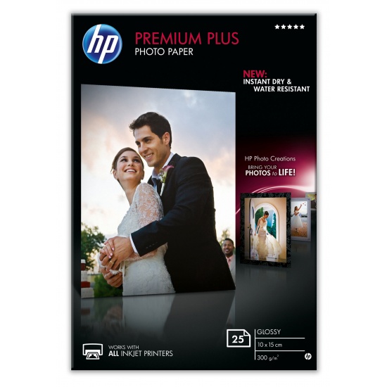 HP Premium Plus Glossy - 10x15cm Photo Paper - 25 Sheets Image