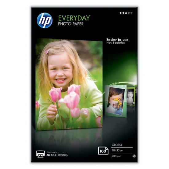 HP Everyday Glossy Photo Paper 10x15cm - 100 Sheets Image