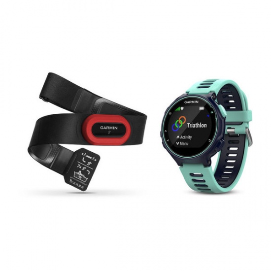 Garmin Forerunner 735XT GPS Running Watch Midnight Blue / Frost Blue HRM-Run Bundle Image