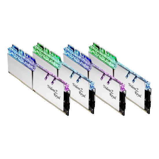 32GB G.Skill DDR4 Trident Z Royal Silver 3600Mhz PC4-28800 CL14 1.45V Quad Channel Kit (4x8GB) Image