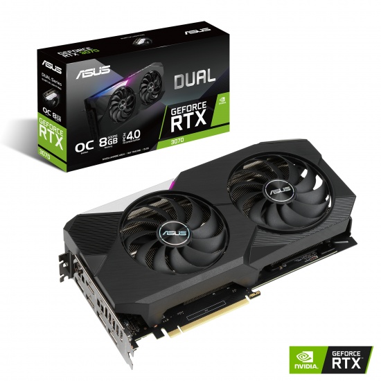 ASUS Dual -RTX3070-O8G NVIDIA GeForce RTX 3070 8GB GDDR6 GPU Graphics Card Image