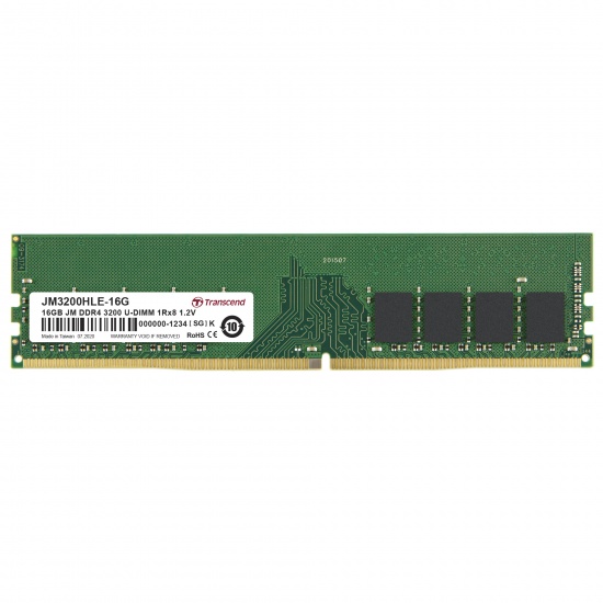 16GB Transcend JetRam DDR4 3200Mhz PC4-25600 Desktop Memory Module 288 Pins Image