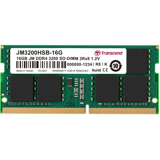 16GB Transcend JetRam DDR4 3200Mhz PC4-25600 CL22 SO-DIMM Laptop Module 260 Pins Image