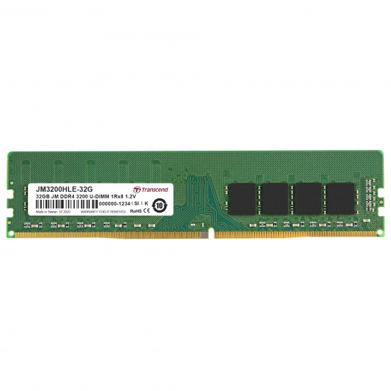 32GB Transcend JetRam DDR4 3200Mhz PC4-25600 CL22 Desktop Memory Module 288 Pins Image