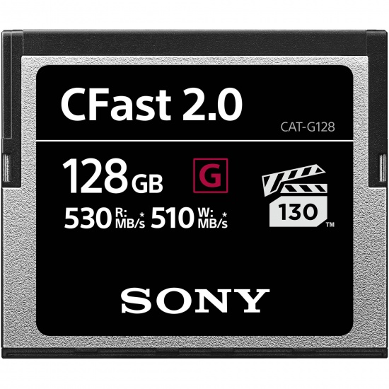128GB Sony CFast G Series Memory Card - Speed Rating (up to 530MB/sec) Image