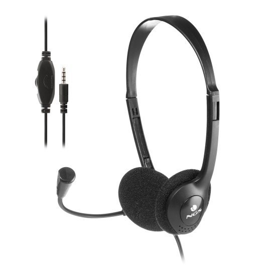 NGS MS103 Headset with Volume Control, Black Image