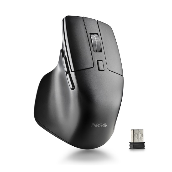 NGS HIT-RB Wireless & Rechargeable Multimode Mouse, Black Image