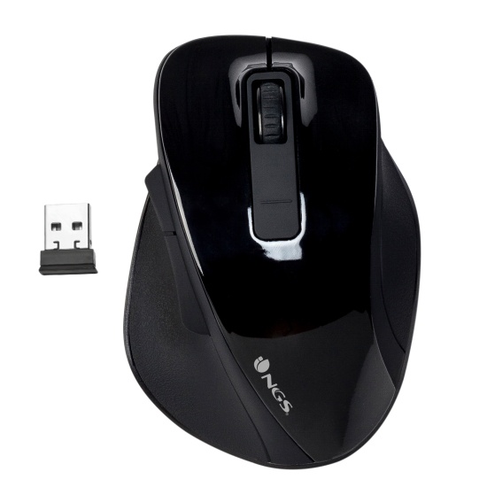 NGS BOW Optical Wireless Mouse with 5 Buttons, Black Image