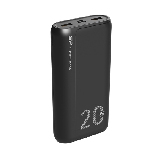 Silicon Power QS15 20,000mAh Power Bank Fast Charging 2x USB-A, 1x USB-C, 1x Micro USB Black Image