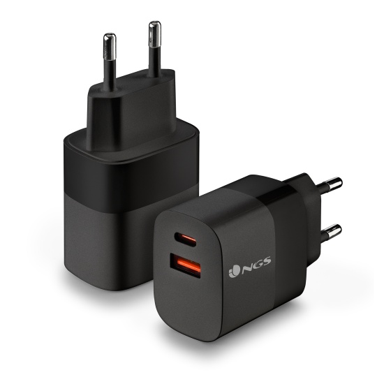NGS Bud 45W USB-C + USB-A Power Adapter for Phones, Tablets and Laptops, EU Only Image NGS Bud 45W USB-C + USB-A Power Adapter for Phones, Tablets and Laptops, EU Only Image