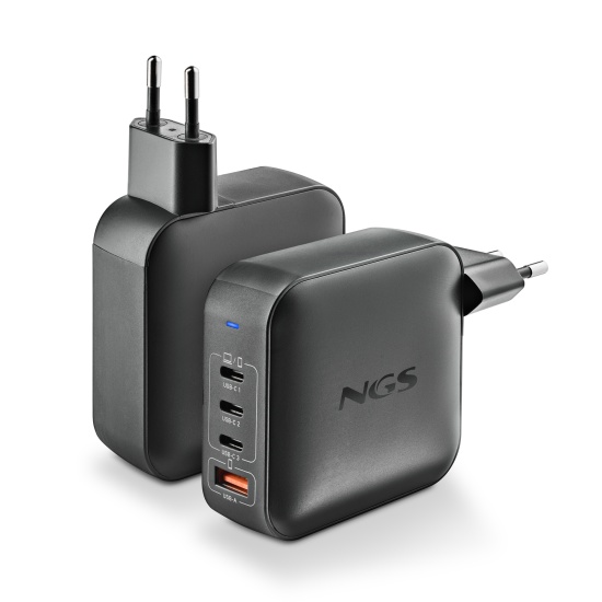 NGS Bud 165W USB-C + USB-A Power Adapter for Phones, Tablets and Laptops, EU Only Image NGS Bud 165W USB-C + USB-A Power Adapter for Phones, Tablets and Laptops, EU Only Image