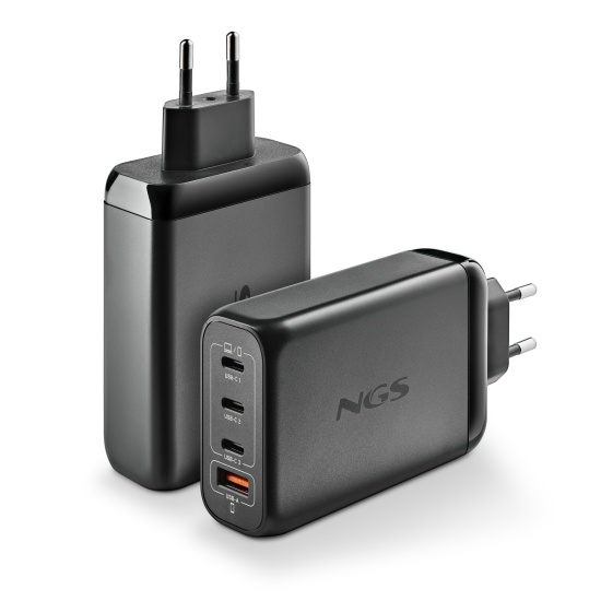 NGS Bud 140W USB-C + USB-A Power Adapter for Phones, Tablets and Laptops, EU Only Image NGS Bud 140W USB-C + USB-A Power Adapter for Phones, Tablets and Laptops, EU Only Image