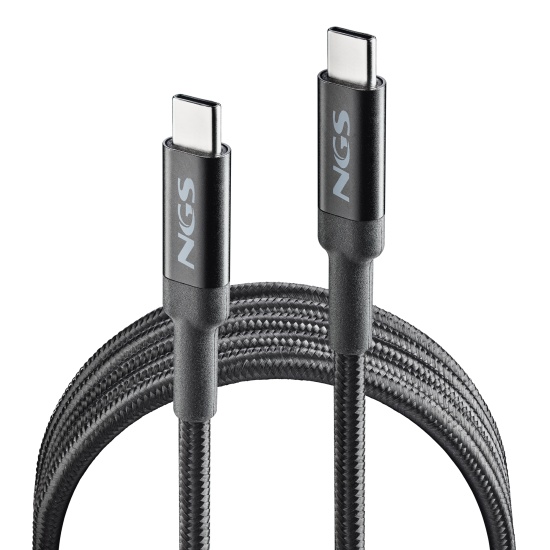 NGS Knot 65W USB-C Charging cable, 3 meters, Black Image NGS Knot 65W USB-C Charging cable, 3 meters, Black Image