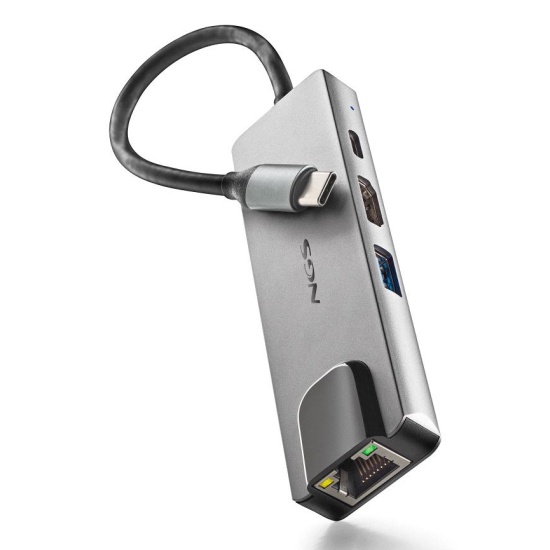 NGS Wonder Dock Supra, 4-in-1 USB-C Multiport Adapter with HDMI, LAN, USB 3.0 & PD Charging Image NGS Wonder Dock Supra, 4-in-1 USB-C Multiport Adapter with HDMI, LAN, USB 3.0 & PD Charging Image