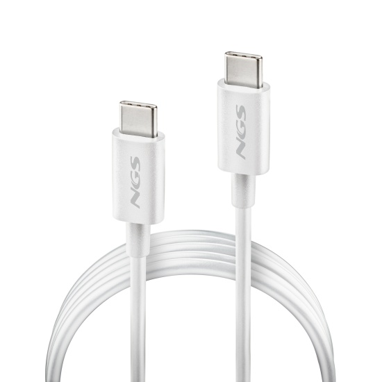 NGS Zyro, 60W USB-C to USB-C Fast Charging 1m Cable, White Image