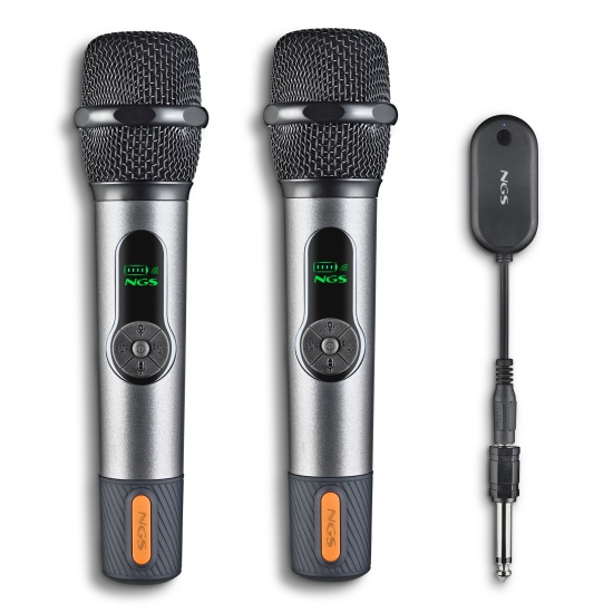 NGS Singer Star Duo Wireless Dual Microphone System with Echo & Volume Controls Image