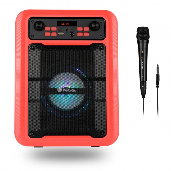 NGS Lingo 20W Portable Wireless BT Speaker with Microphone - RED Image