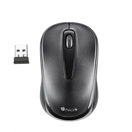 NGS Easy Gamma, 2.4Ghz Wireless Optical Mouse with Nano Receiver, 1200DPI, Black Image