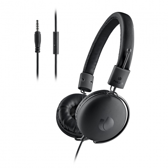 NGS Cross Hop, Wired Headphones with Integrated Microphone, Black Image