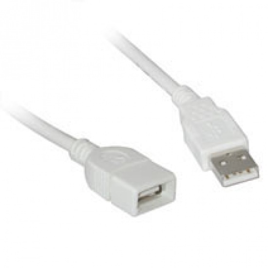 C2G 2.0m USB2.0 Type-A Male to Type-A Female Extension Cable White Image