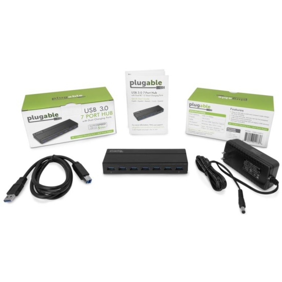 Plugable Technologies USB3.2 Gen 1 Type-A Interface USB Hub - Black