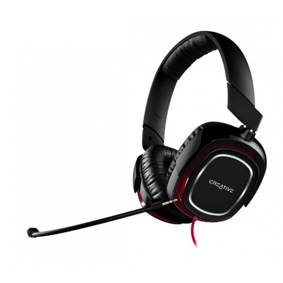 Creative Labs Draco HS880 Gaming Headset 3.5mm Supraaural Black and Red Image
