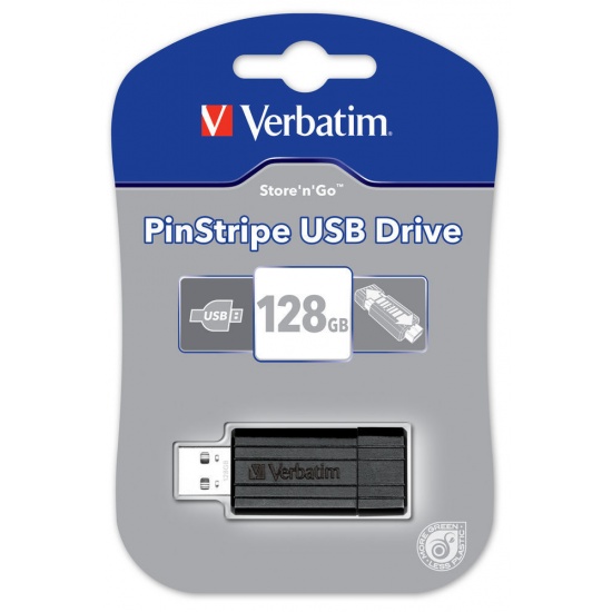 128GB Verbatim PinStripe USB2.0 Flash Drive Image