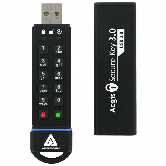60GB Apricorn Aegis USB3.0 Flash Drive - Black Image