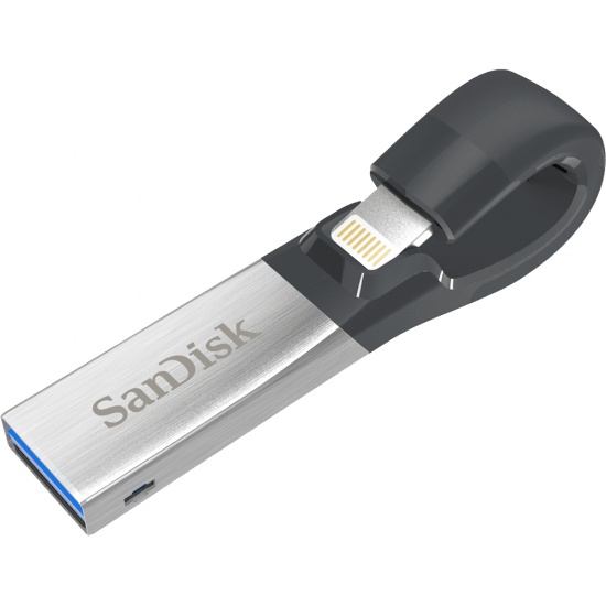 128GB SanDisk iXpand USB3.0 Flash Drive - Black,Silver Image
