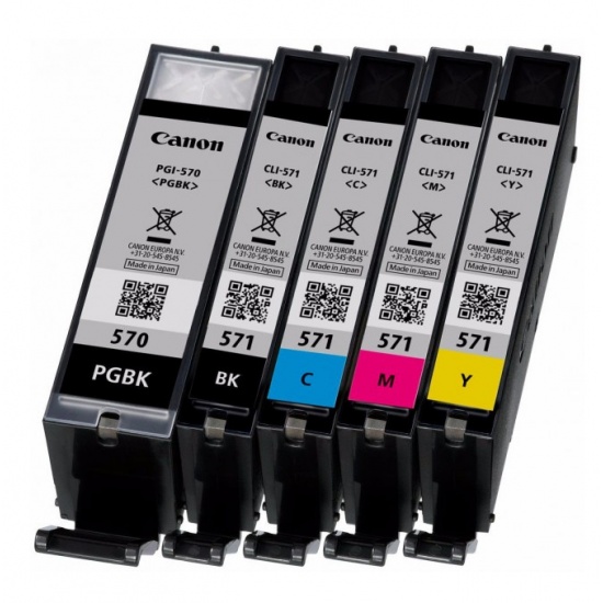 Canon PGI-570 Black, Pigment Black, Yellow, Cyan, Magenta Ink Cartridge Image