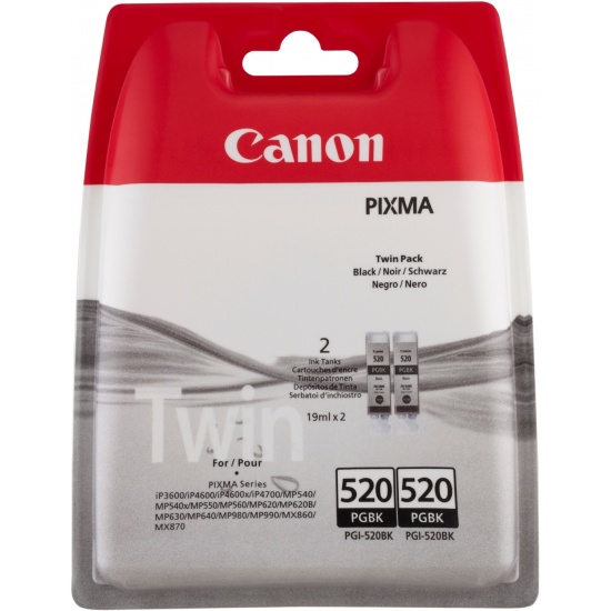 Canon PGI-520 Black Ink Cartridge - Twin Pack Image