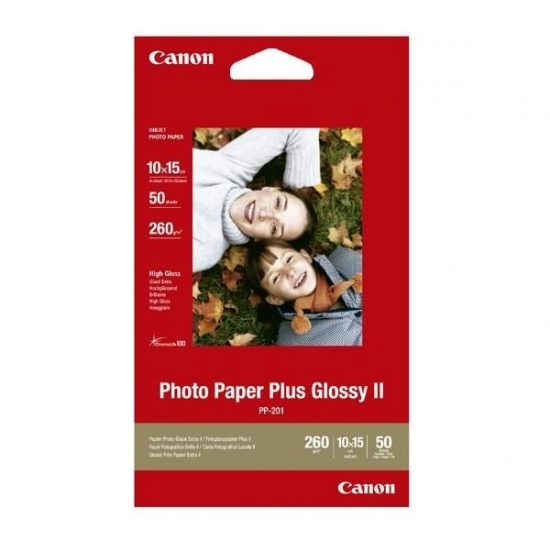 Canon Glossy 4x6 Photo Paper Plus II - 50 Sheets Image