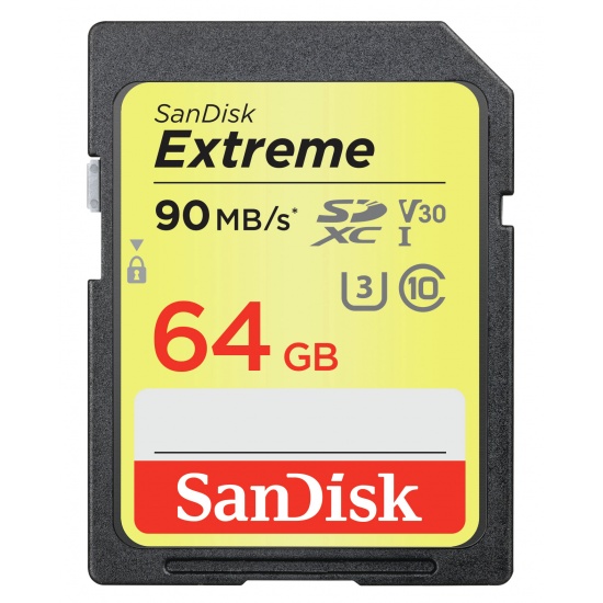 64GB SanDisk Extreme SDXC UHS-I CL10 Memory Card Image
