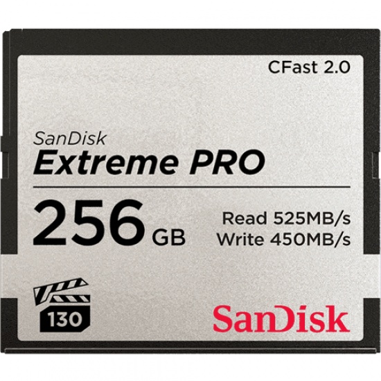 256GB SanDisk Extreme Pro CFast 2.0 Memory Card Image