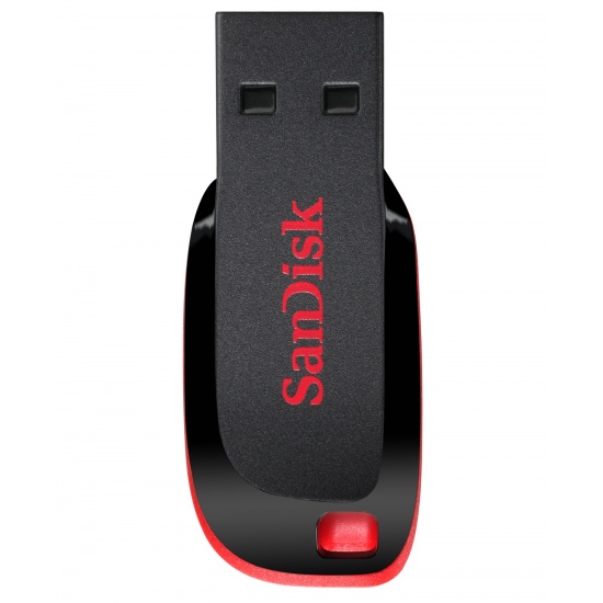32GB SanDisk Cruzer Blade USB2.0 Flash Drive - Black, Red Image