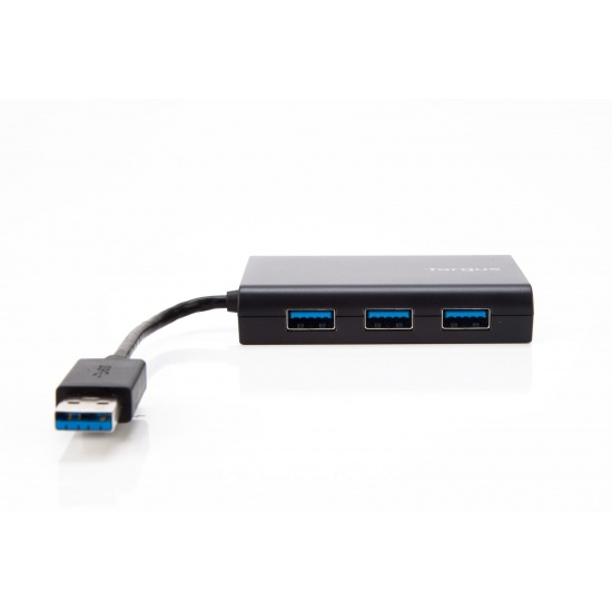 Targus 3-Port USB3.0 HUB with Gigabit Ethernet - Black Image