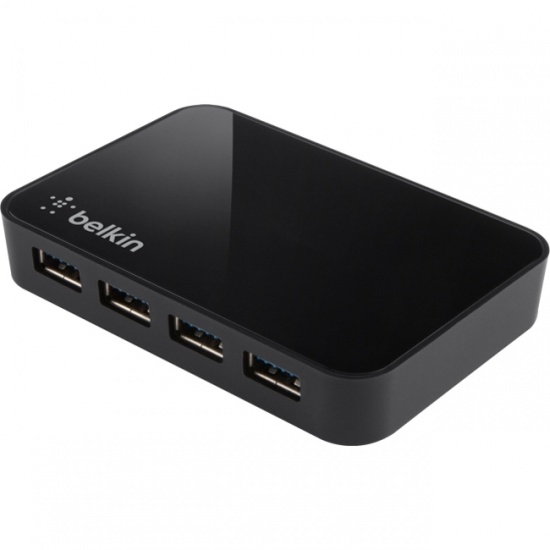Belkin 4-Port Super Speed USB3.0 Hub - Black Image