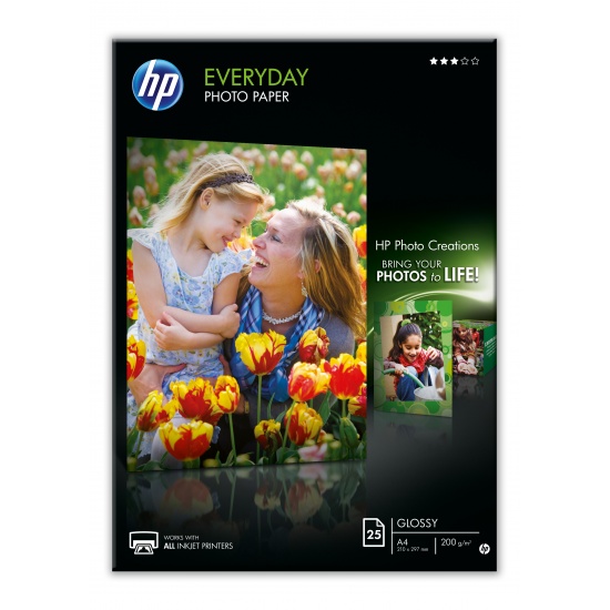 HP Everyday Semi Glossy Photo Paper A4 Size - 25 Sheets Image
