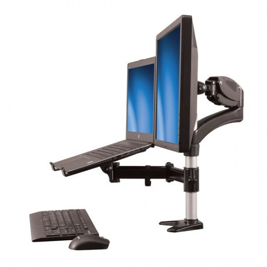 StarTech ARMUNONB Single Laptop Stand Monitor Arm - Up to 27-inch Screen - Black Image